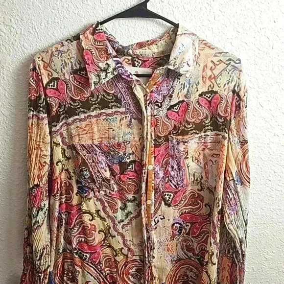 Boho Jane Women's Flower Power Botton Down - Picture 2 of 6